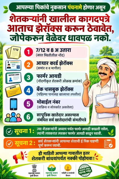 दुष्काळ निधी आणि पीक नुकसान भरपाई बाबत सर्वात मोठा निर्णय.